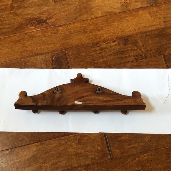 Hand Carved Wood Thailand Thai Coat Clothes Hooks Hanger Hall Tree Entry Foyer - Picture 3 of 8